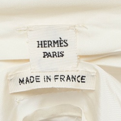 مملوكة مسبقًا Hermes White Leather Belted Silk Halter Neck Top S