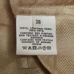 مملوكة مسبقًا Hermes Beige Patterned Silk Shirt M