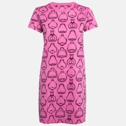 Hermès Pink Cotton Jersey Fantaisie d'Etriers Straight Dress S