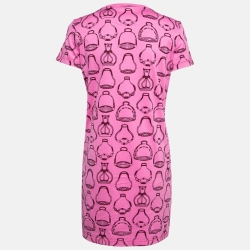 Hermès Pink Cotton Jersey Fantaisie d'Etriers Straight Dress S