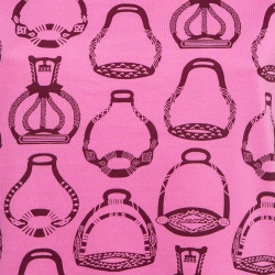 Hermès Pink Cotton Jersey Fantaisie d'Etriers Straight Dress S