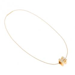 Hermes Cage d'H Ivory Laquered Pendant Necklace