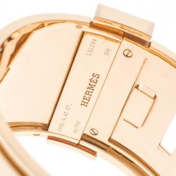 Hermès Collier de Chien Diamond 18k Rose Gold Large Cuff Bracelet