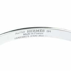 Hermes Kelly Diamond & 18k White Gold Small Narrow Bracelet