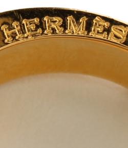 Hermes Buckle Belt Motif Gold Tone Metal Ring Size 54