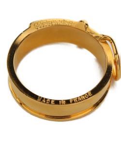 Hermes Buckle Belt Motif Gold Tone Metal Ring Size 54