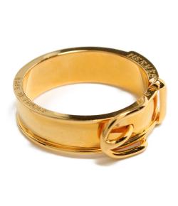 Hermes Buckle Belt Motif Gold Tone Metal Ring Size 54