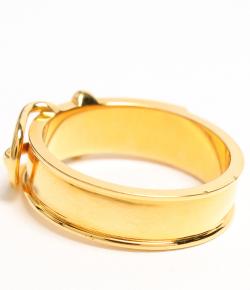 Hermes Buckle Belt Motif Gold Tone Metal Ring Size 54
