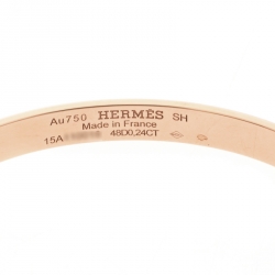 Hermès Collier de Chien Diamond 18K Rose Gold Bracelet SH