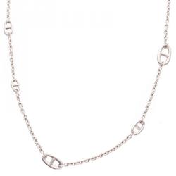 Hermes Silver Hermes Shane Dunkle Long Necklace 