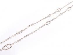 Hermes Silver Hermes Shane Dunkle Long Necklace 