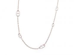Hermes Silver Hermes Shane Dunkle Long Necklace 