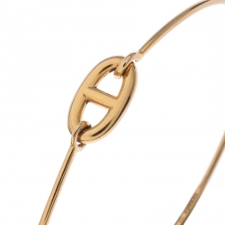 Hermes Chain d'Ancre Ronde 18k Yellow Gold Hook Bracelet SH