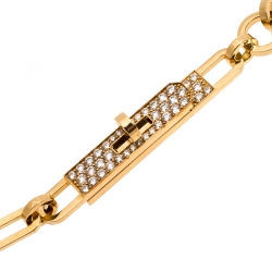 hermes kelly 18k chain diamond chaine tie necklace yellow link gold