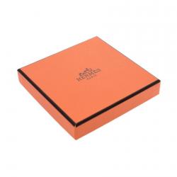 Hermes Dark Grey Silver Cloisonne Logo Bangle