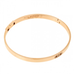 Hermes H Chaine d'Ancre Diamond 18K Rose Gold Bracelet SH