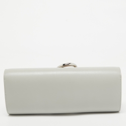 Hermès  Gris Perle Tadelakt Leather Egee Clutch