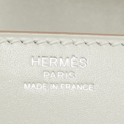 Hermès  Gris Perle Tadelakt Leather Egee Clutch
