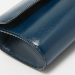 Pre Owned Hermès Bleu de Prusse Box Leather Egee Clutch