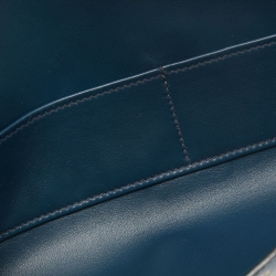 Pre Owned Hermès Bleu de Prusse Box Leather Egee Clutch