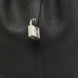 Hermès Noir Taurillon Clemence Leather Picotin Lock 22 Bag