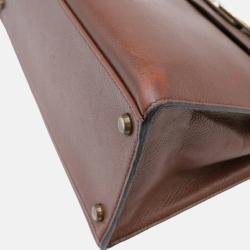 مملوكة مسبقًا Hermes Brown Cushvel Leather Kelly 32 Handbag