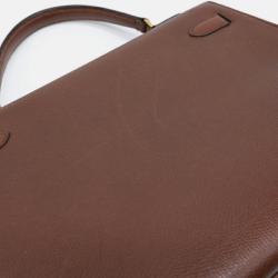 مملوكة مسبقًا Hermes Brown Cushvel Leather Kelly 32 Handbag