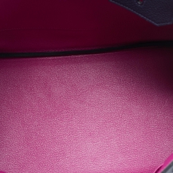 Hermès Bleu Nuit/Rose Pourpre Taurillon Clemence Leather Palladium Finish Birkin 35 Bag