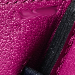 Hermès Bleu Nuit/Rose Pourpre Taurillon Clemence Leather Palladium Finish Birkin 35 Bag