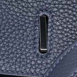Hermès Bleu Nuit/Rose Pourpre Taurillon Clemence Leather Palladium Finish Birkin 35 Bag