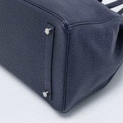 Hermès Bleu Nuit/Rose Pourpre Taurillon Clemence Leather Palladium Finish Birkin 35 Bag