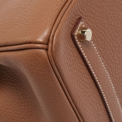 Hermes Gold Taurillon Clemence Leather Gold Finish Birkin 35 Bag