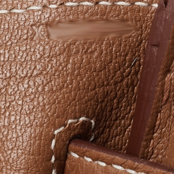 Hermes Gold Taurillon Clemence Leather Gold Finish Birkin 35 Bag