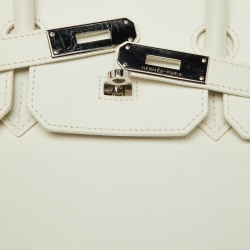 Hermès  Blanc Epsom Leather Palladium Finish Birkin 30 Bag