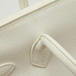Hermès  Blanc Epsom Leather Palladium Finish Birkin 30 Bag