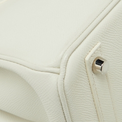Hermès  Blanc Epsom Leather Palladium Finish Birkin 30 Bag