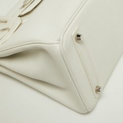 Hermès  Blanc Epsom Leather Palladium Finish Birkin 30 Bag
