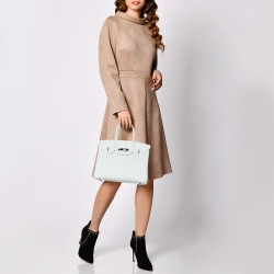 Hermès  Blanc Epsom Leather Palladium Finish Birkin 30 Bag