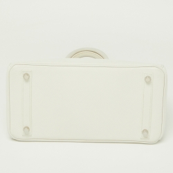 Hermès  Blanc Epsom Leather Palladium Finish Birkin 30 Bag