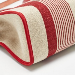 مملوكة مسبقًا Hermes Bordeaux/Ficelle/Rouge Piment H Vibration Canvas and Leather Herbag Zip 31 Bag