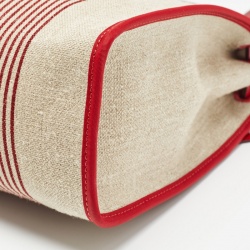 مملوكة مسبقًا Hermes Bordeaux/Ficelle/Rouge Piment H Vibration Canvas and Leather Herbag Zip 31 Bag