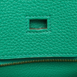 Hermes Vert Vertigo Taurillon Clemence Leather Gold Finish Birkin 35 Bag