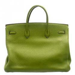 Hermes Pistacio Green Togo Leather Palladium Hardware Birkin 40 Bag