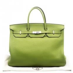 Hermes Pistacio Green Togo Leather Palladium Hardware Birkin 40 Bag