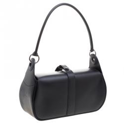 Pre Owned Hermes Black Box Calf Leather Rugby Bag