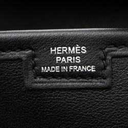 Pre Owned Hermes Black Swift Leather Elan 29 Jige Clutch