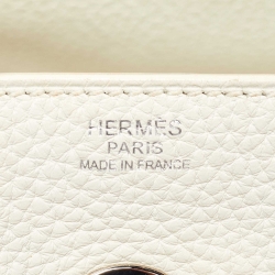 Pre Owned Hermès White Taurillon Togo Leather Palladium Finish Lindy 34 Bag