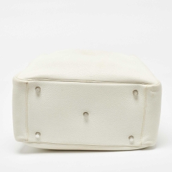 Pre Owned Hermès White Taurillon Togo Leather Palladium Finish Lindy 34 Bag