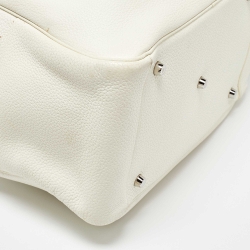 Pre Owned Hermès White Taurillon Togo Leather Palladium Finish Lindy 34 Bag