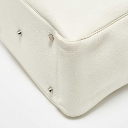 Pre Owned Hermès White Taurillon Togo Leather Palladium Finish Lindy 34 Bag